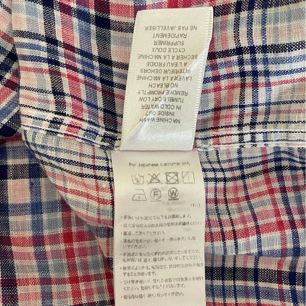 Frank & Eileen Plaid Linen Blouse Top Shirt Size XS Long Sleeve Button Front - Picture 13 of 13